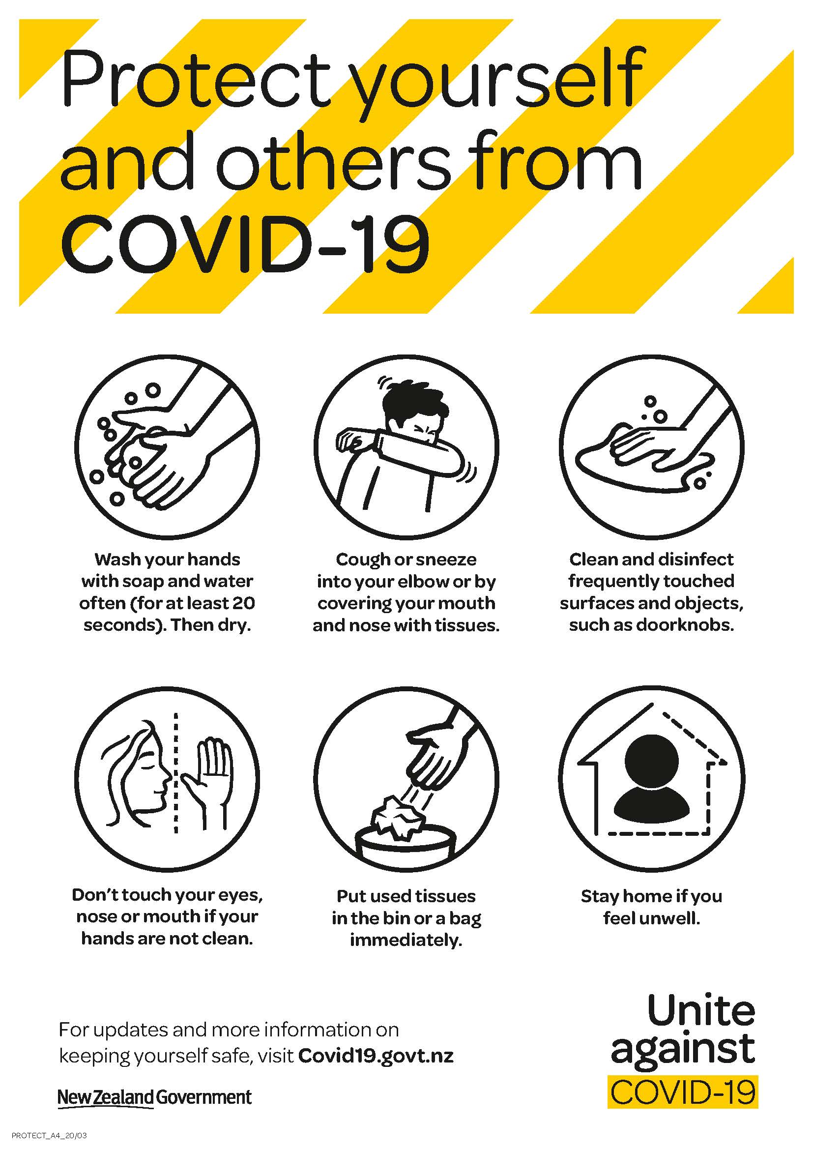 COVID19 poster protect english A3 - Unite against Covid-19